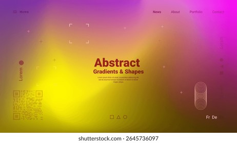 Bright gradients blend seamlessly with geometric shapes, creating a vibrant digital background ideal for enhancing design projects or presenting information in an eye-catching manner.