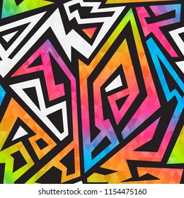 Bright Graffiti Geometric Seamless Pattern (eps 10 Vector File)