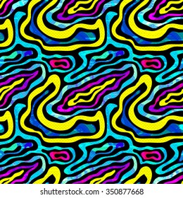 bright graffiti geometric seamless pattern grunge effect