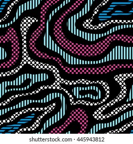 bright graffiti geometric seamless pattern grunge effect
