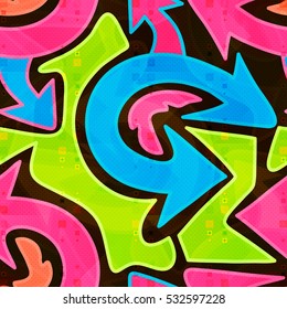 bright graffiti geometric seamless pattern grunge effect