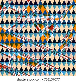 bright graffiti geometric seamless pattern grunge effect