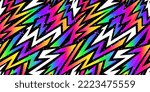 Bright graffiti vector geometric pattern
