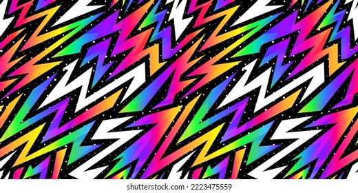 Bright graffiti vector geometric pattern