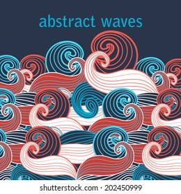 bright graphic abstract background with wavy elements  