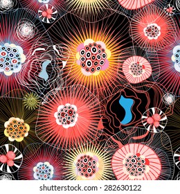 bright graphic abstract pattern of the fantastic elements
