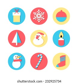 bright graphic icons for the New Year