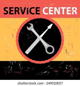 Bright graphic a retro poster Service Centre