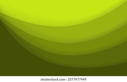 A bright green abstract background featuring curved gradient shapes conveys freshness and modern design. Perfect for technology, eco-themed projects and creative designs.