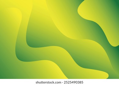 Fundo abstrato verde brilhante com formas fluidas criando um efeito visual calmante adequado para vários projetos de design