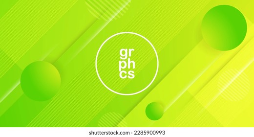 Bright green abstract background with simple circle shape and lines.colorful green design.Modern with geometric shapes concept. Eps10 vector