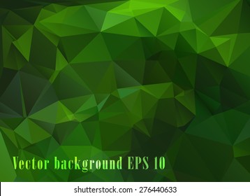 Bright green abstract geometric pattern. Technological futuristic design. Triangular background. Poligonal