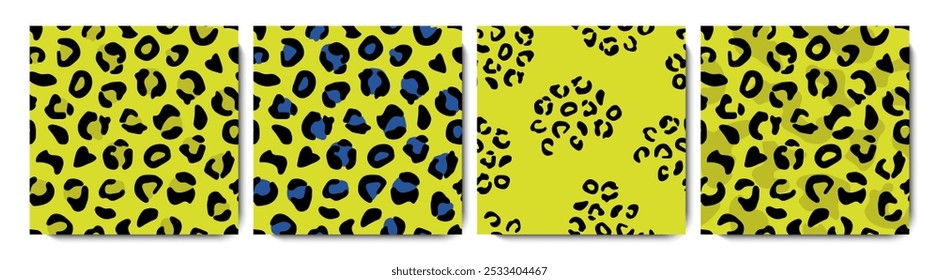 Bright green abstract leopard seamless pattern. Wild animal skin print. Cheetah spots. Trendy ornament. Vector illustration for textile, fabric, sportswear