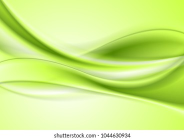 El fondo de las olas suaves y suaves de color verde claro abstracto. Diseño de vectores
