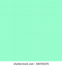 Bright green aquamarine lined paper. The paper into the cell. Vector, seamless texture. Pattern background similar to paper.