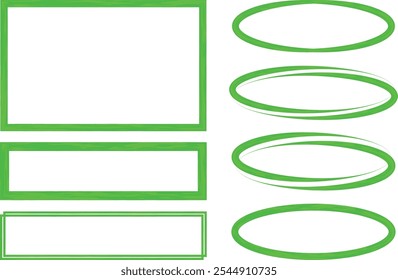 bright green artwork abstract pattern frames set vector