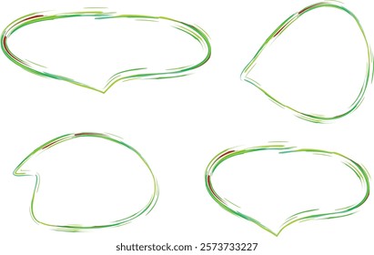  bright green artwork comic speech bubbles set vector