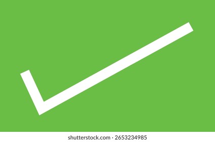 Bright Green Background With Bold White Tick Icon for Check Mark Emphasis Vector Design