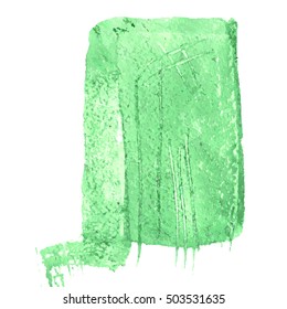 Bright green background. Grunge surface pattern design. Washes texture. Abstract stains and splashes. Textured painted template. Watercolor painting artwork. Hand drawn vector illustration