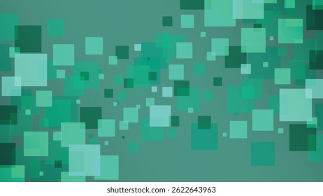 Bright green background with layered digital squares in various sizes perfect for modern tech themes creative digital designs and user interface backdrops