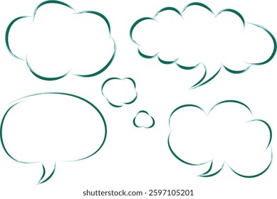 bright green blue blue colorful comic design speech bubbles set