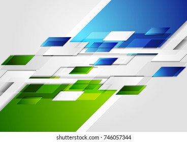 Bright green and blue contrast tech corporate background. Vector geometric design