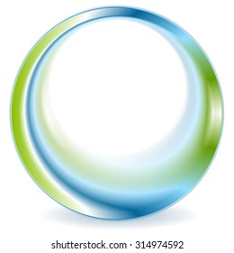 Bright green blue round circle logo design. Vector background