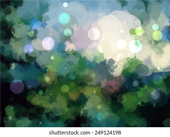 Bright green brush strokes background. Vector version