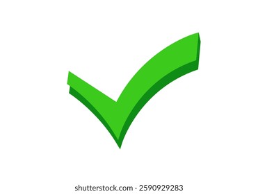 A bright green checkmark icon symbolizing verification, approval, or positive affirmation.