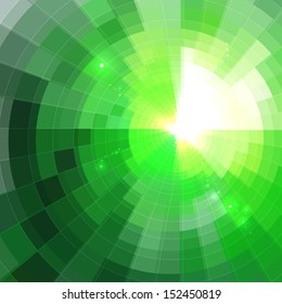 Bright green circle futuristic shining vector background