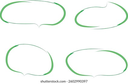 bright green color doodle abstract dialogue clouds