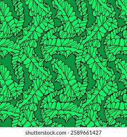 Bright green color, jungle on pattern. Seamless and endless for print or banner.