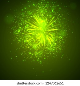 a bright green colored energy stream swirling against a dark background. vector abstract concept