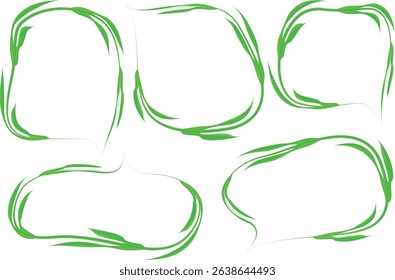 bright green colorful decorative ornate pattern speech bubbles set