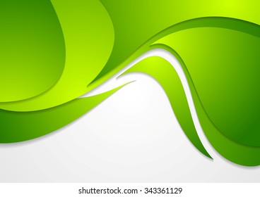 Bright green corporate wavy background. Vector design