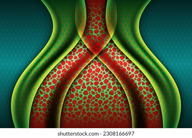 bright green creative and red abstract corporate material overlap digital background modern landing page concept vector