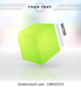 Bright Green Cube with Logo on top