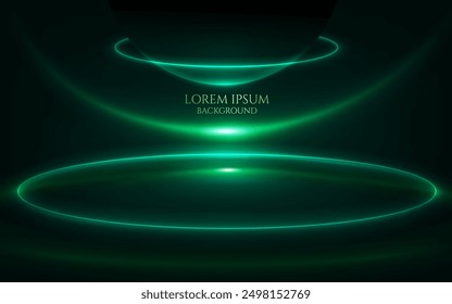 bright green curve lines futuristic dark modern and creative digital geometric technology and cover design concept backdrop vector illustration.