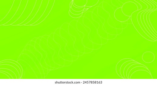 Fondo creativo digital verde brillante hecho de Formas curvas entrelazadas. Ilustración