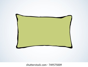 Bright green divan chock on light bedroom backdrop. Vibrant lime color hand drawn logotype sketchy in art retro graphic style. Closeup view with space for text