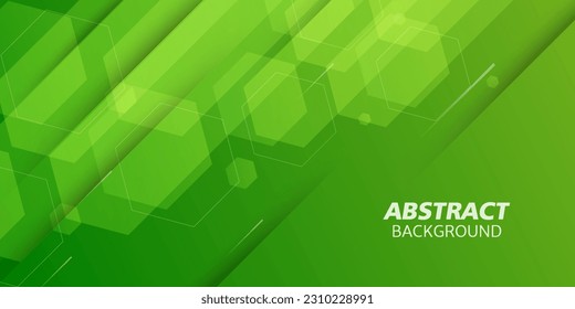 Bright green dynamic gradient abstract background. Hexagonal pattern shapes. Cool design. Eps10 vector