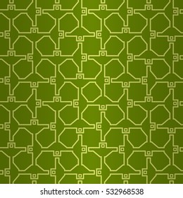 Bright green fancy seamless pattern background in tracery style. Retro tracery.