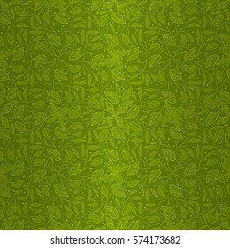 Bright green fancy seamless pattern in floral style. Retro tracery.