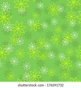 Bright green flower pattern