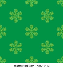 Bright green flowers seamless pattern