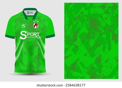 A bright green football shirt that helps create a bright and eye-catching look on the field. The collar and sleeves are dark green with a graphic leaf pattern or a dimensional design.