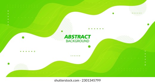 Bright green geometric business banner on white background design. creative banner design with wave shapes and lines for template. Simple horizontal banner. Eps10 vector