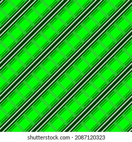 Bright green geometric designs with straight lines are used to decorate things as wallpaper.