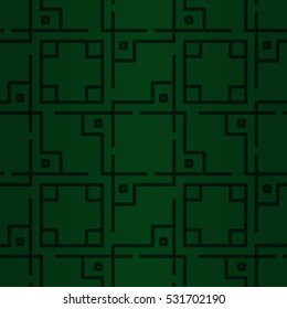 Bright green geometric seamless pattern background in liner style.