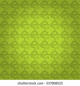 Bright green geometric seamless pattern in tribal style. Bright, graphical design for ads, game, banner or other purpose.